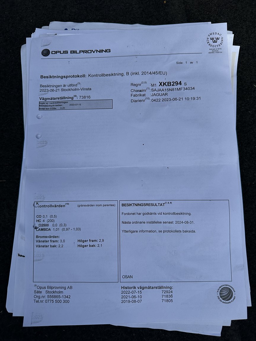 Documentation for 2001 Jaguar XJR