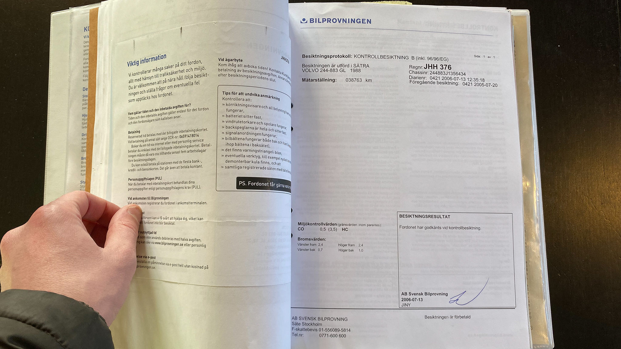 Dokumentation för 1988 Volvo 240 GL