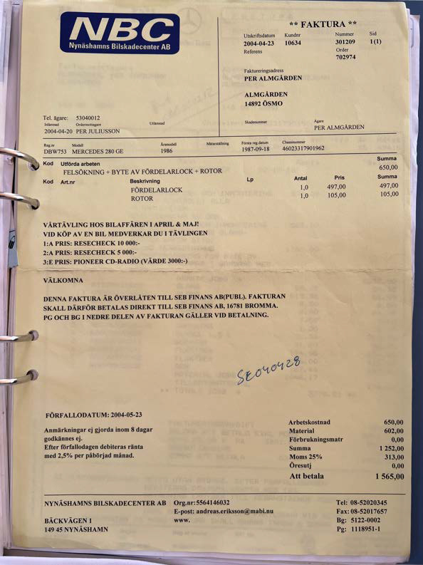 Dokumentation för 1986 Mercedes 280 GE (53)