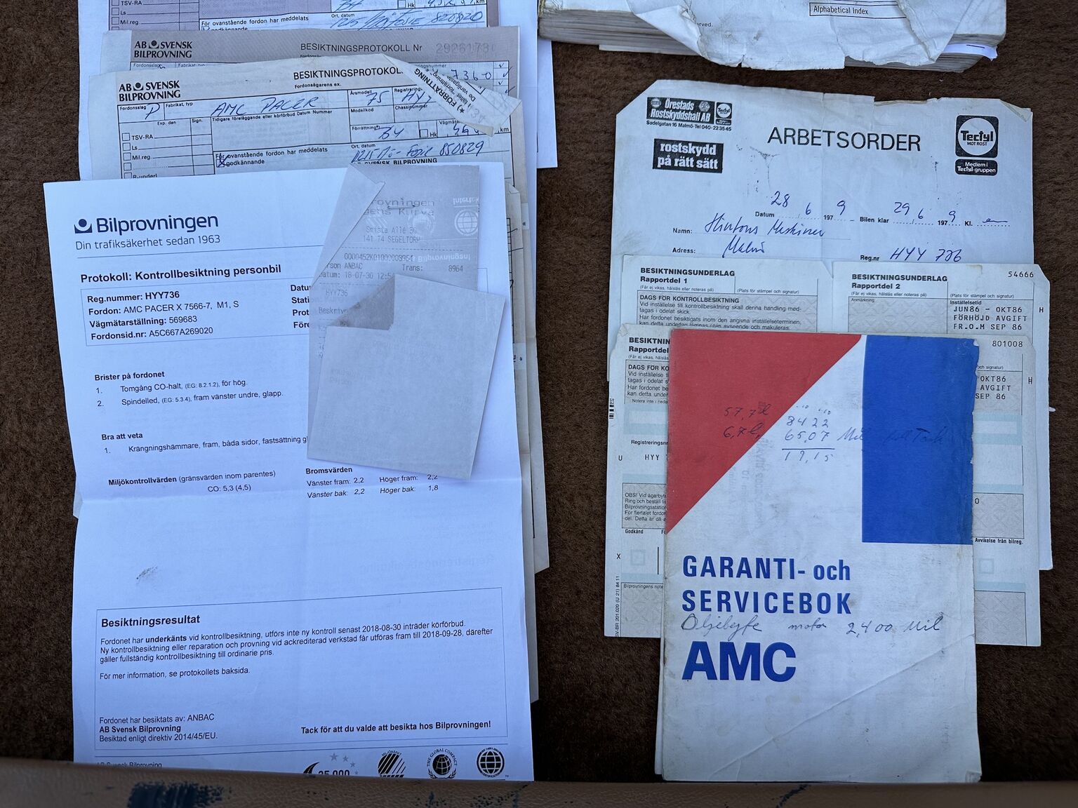 Documentation for 1975 AMC Pacer X