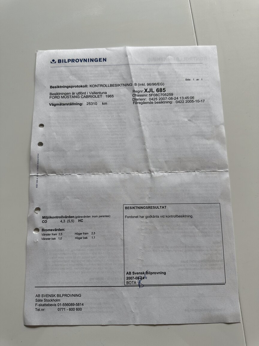 Dokumentation, 1965 Ford Mustang Cabriolet (71)
