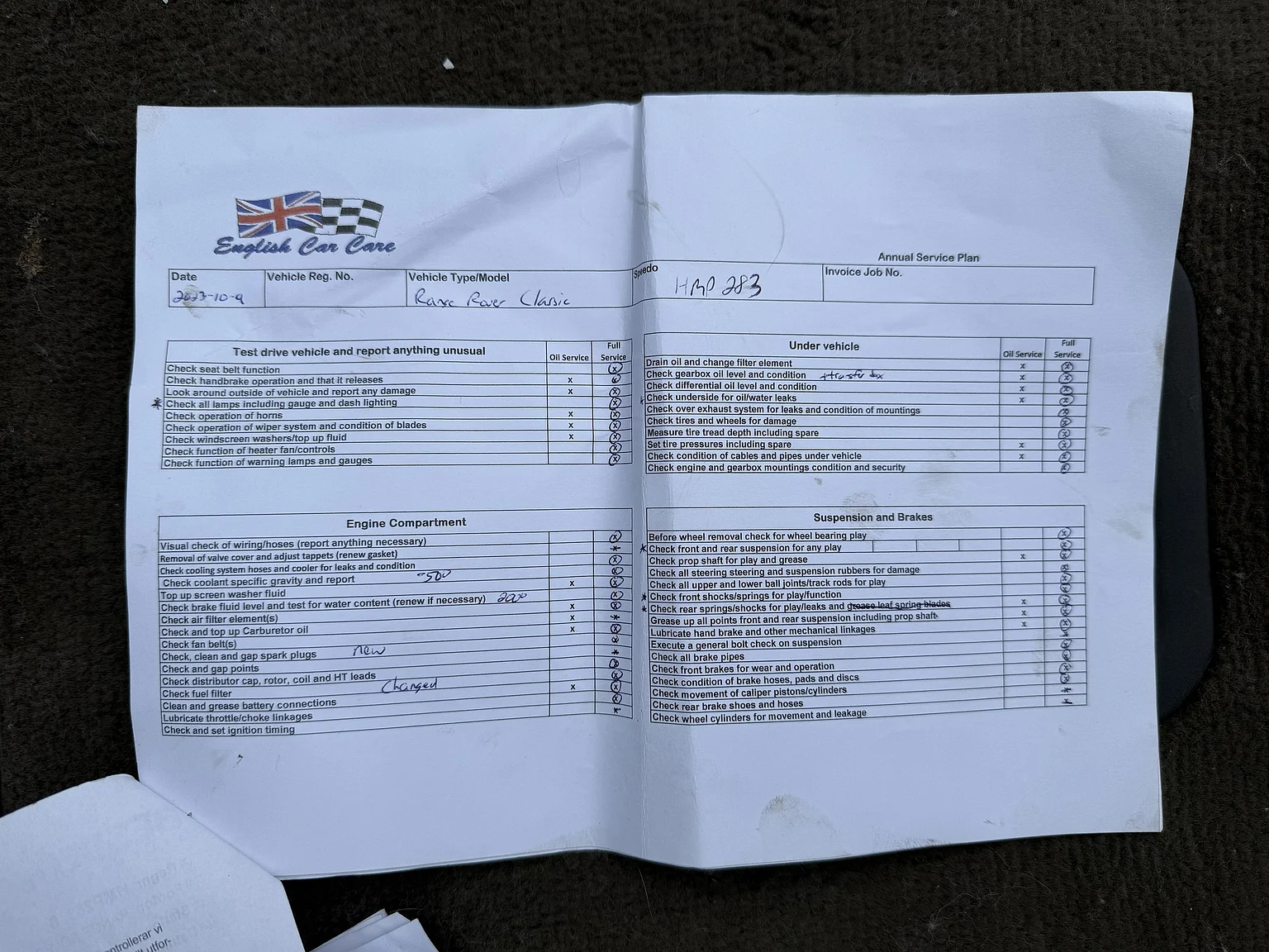 Documentation for 1990 Range Rover Vogue SE 3.9 (13)