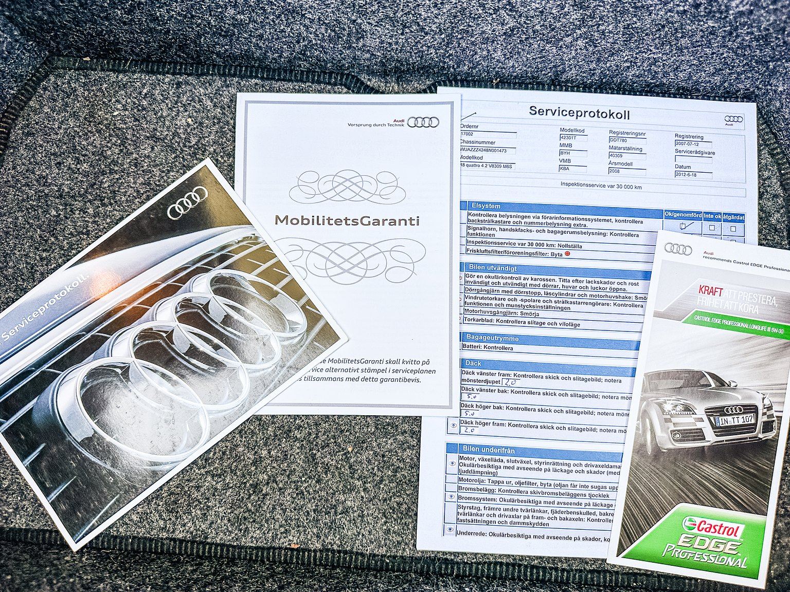 Documentation for 2008 Audi R8 4.2 V8 Turbo Manuell