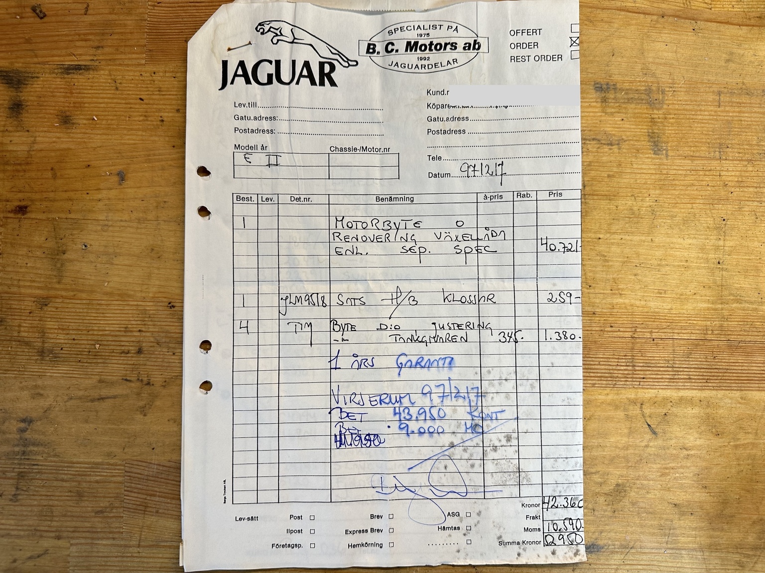 Dokumentation för 1969 Jaguar E-Type