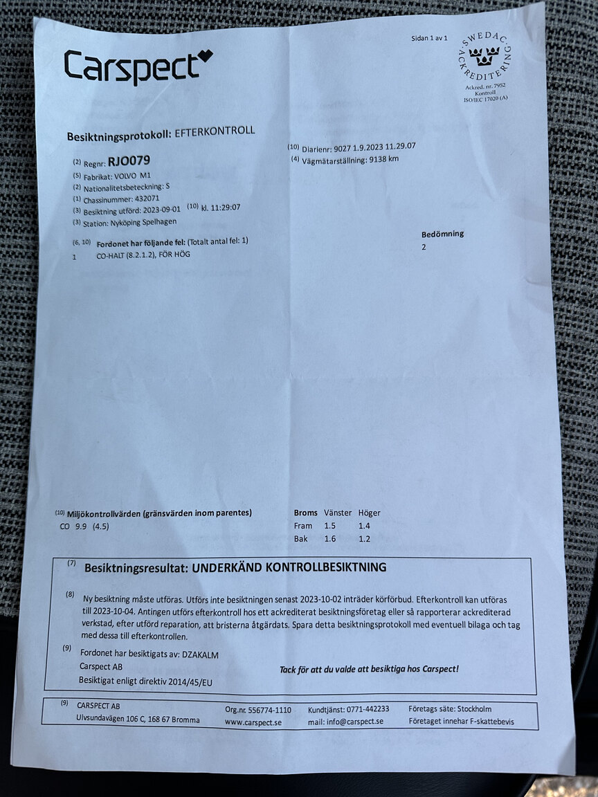 Documentation for 1965 Volvo PV 544 Sport