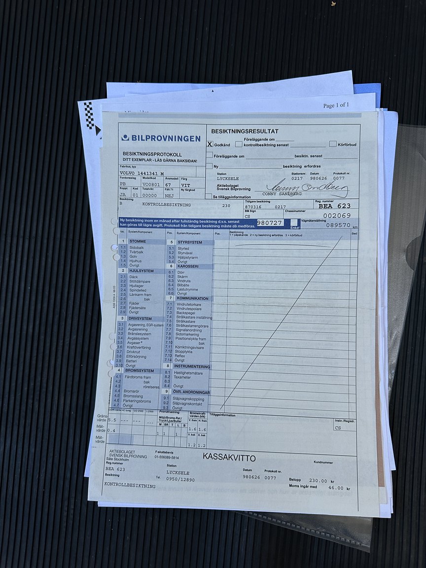 Documentation for 1967 Volvo 144 1.8 