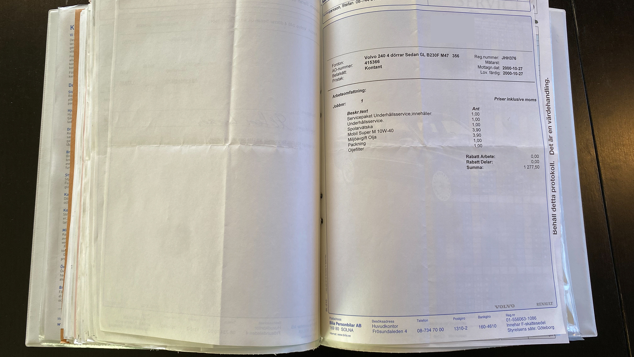 Dokumentation, 1988 Volvo 240 GL