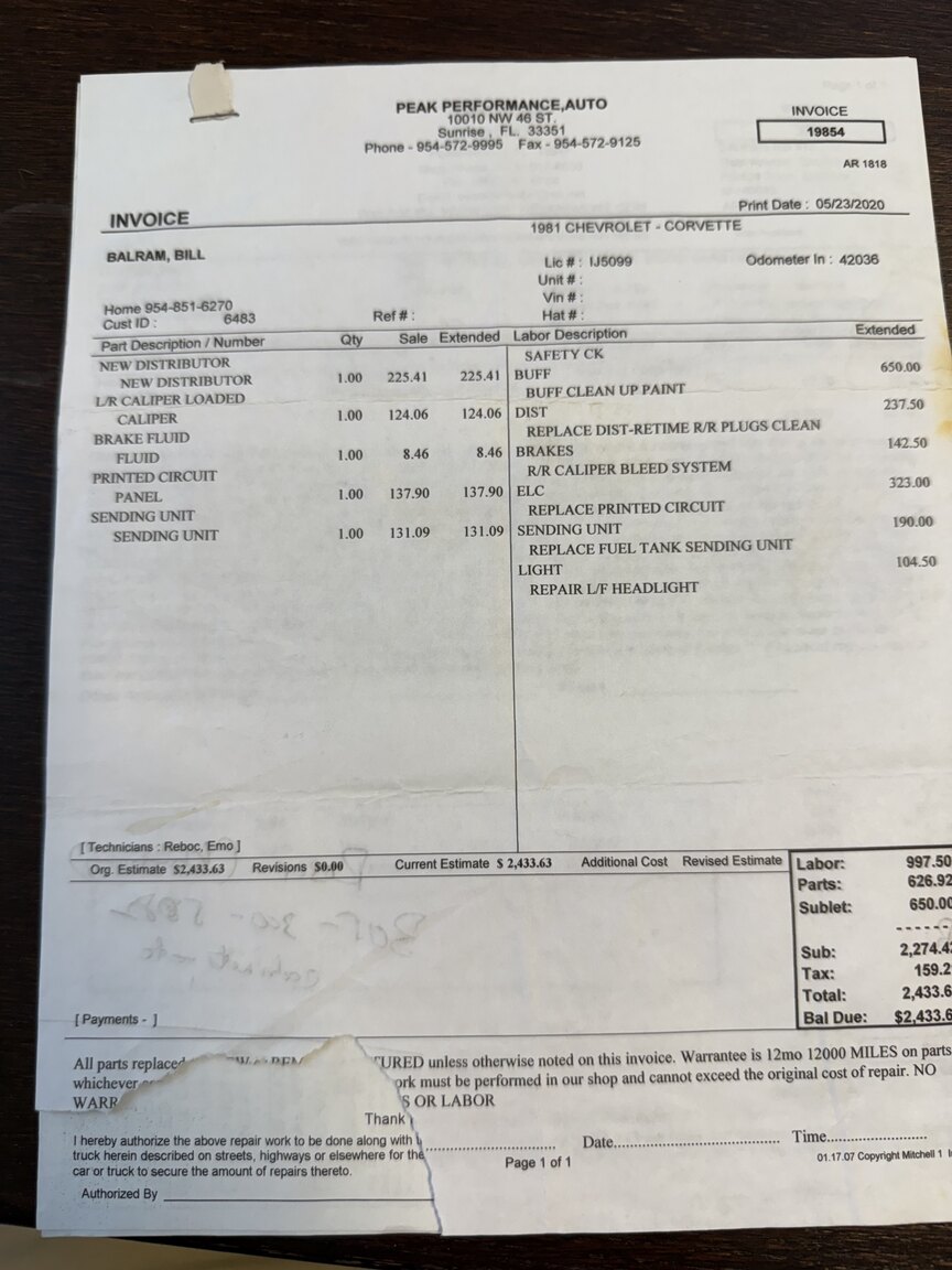 Dokumentation för 1981 Chevrolet Corvette (9)