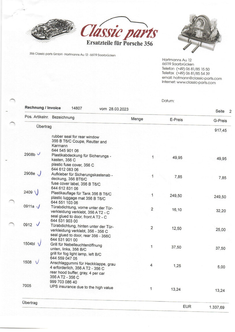 Dokumentation, 1964 Porsche 356 C