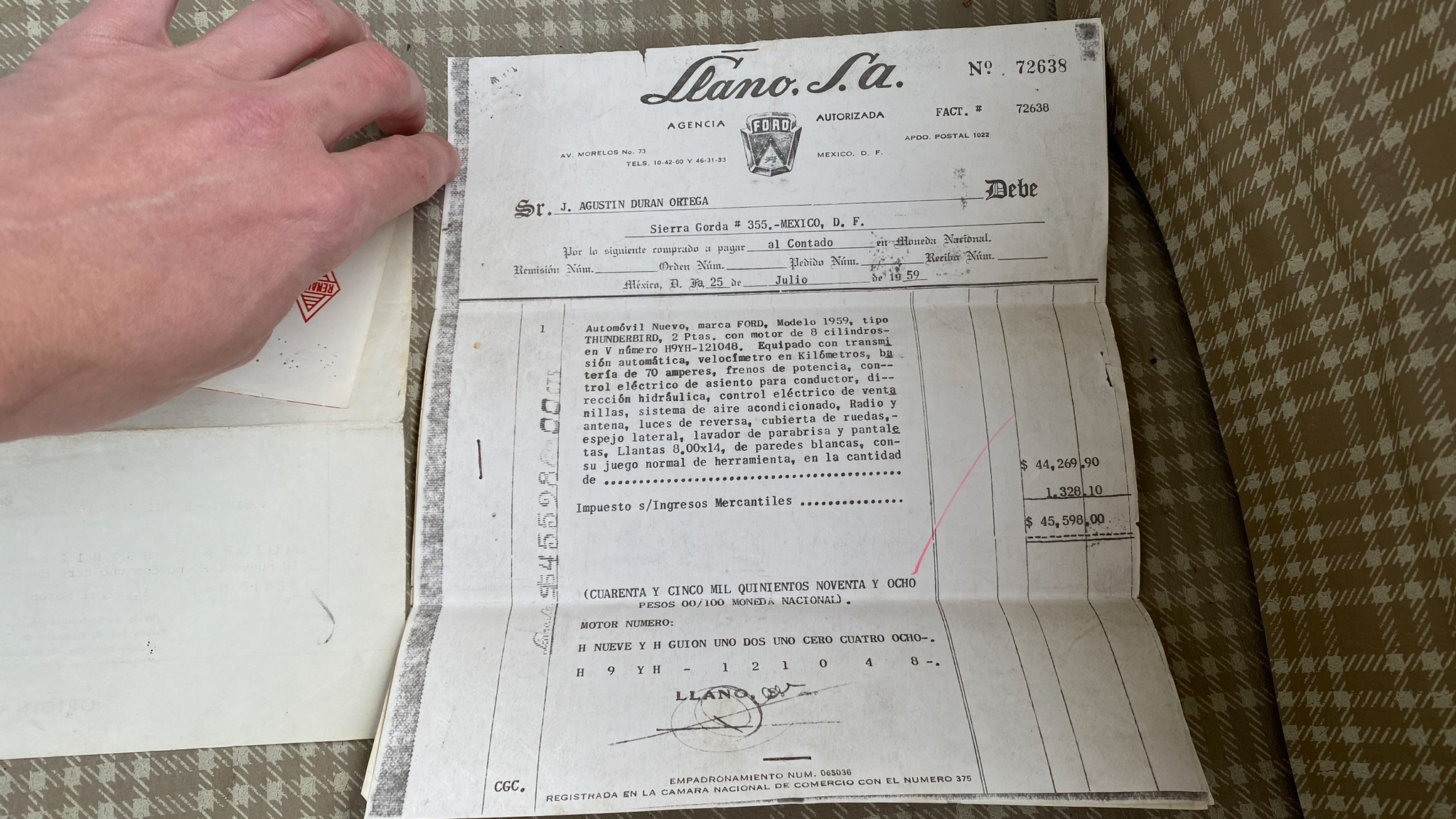 Documentation for 1959 Ford Thunderbird hardtop (111)