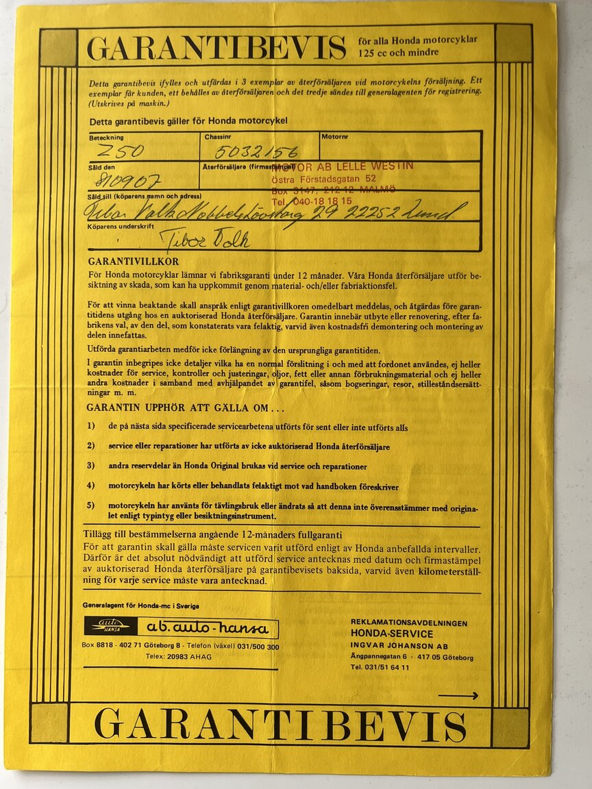 Dokumentation för 1979 Honda Z50J