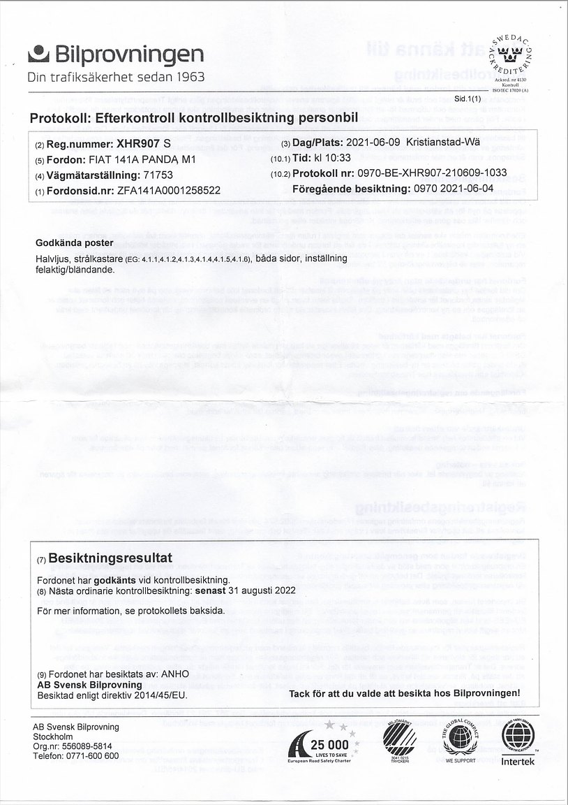 Dokumentation för 1996 Fiat Panda CLX Selecta Tetto Apribile