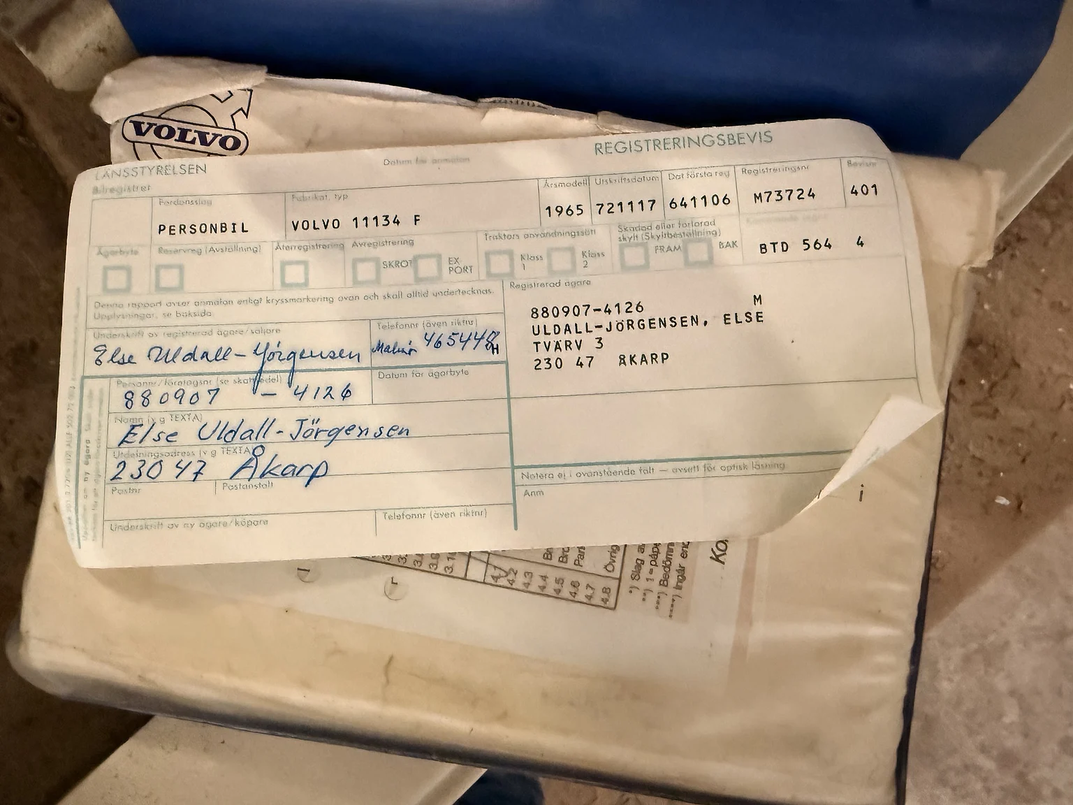 Documentation for 1965 Volvo PV 544F (3)