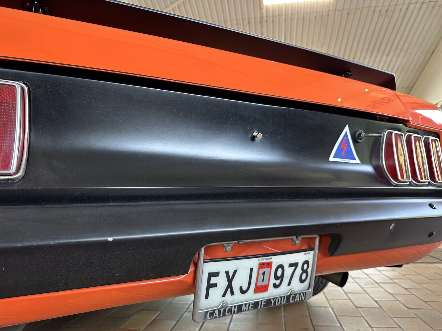 Exteriörbild på 1969 Ford Mustang Fastback Boss Race Car