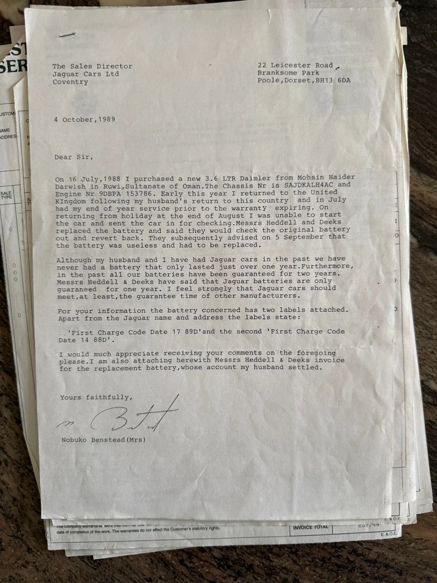 Documentation for 1988 Daimler Six (35)
