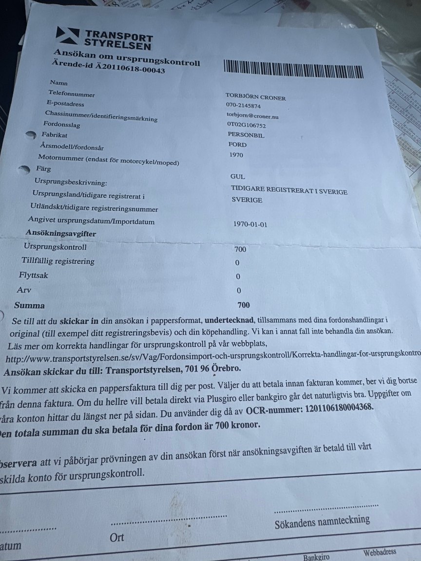 Documentation for 1970 Ford Mustang Boss 302