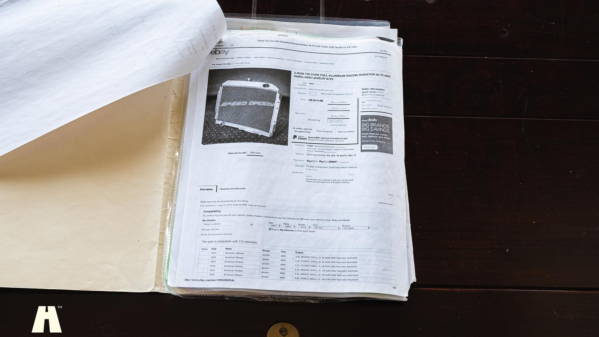 Documentation for 1965 AMC Rambler Marlin 327 CUI 5.4 V8