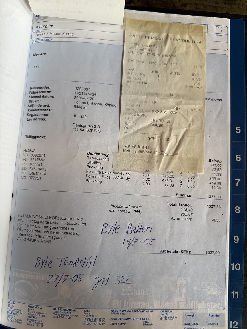 Documentation for 1995 Volvo 850 T-5R