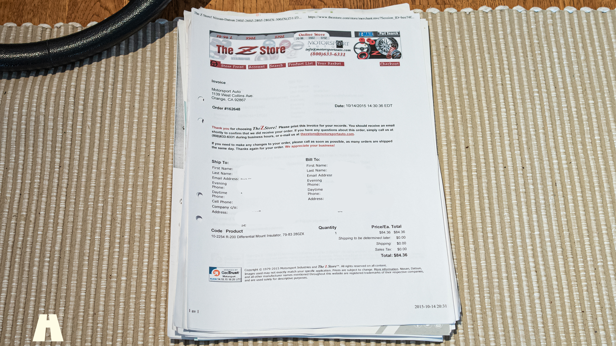 Documentation for 1984 Datsun 280 ZX