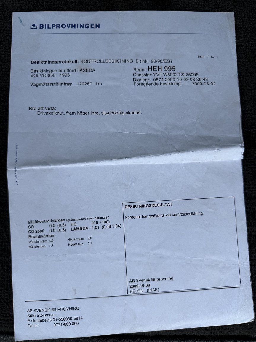 Dokumentation för 1996 Volvo 850 R "T-Röd" (9)