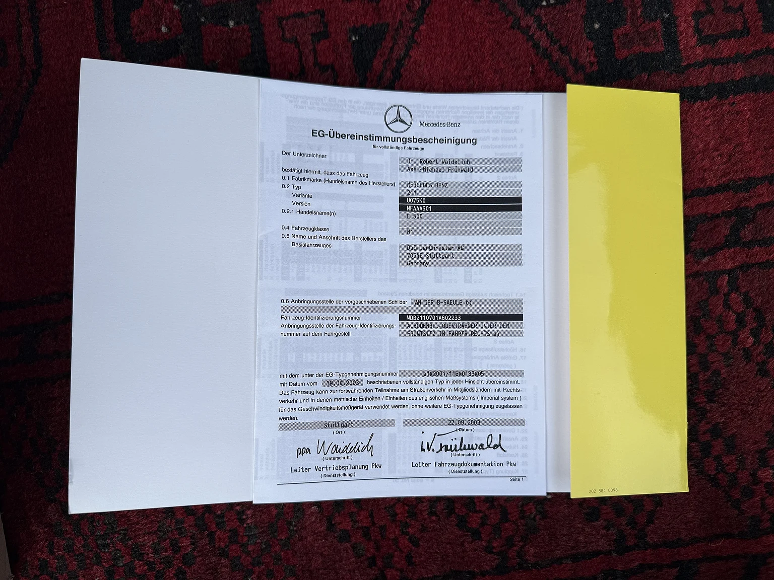 Dokumentation, 2004 Mercedes-Benz E 500 7G-Tronic (14)