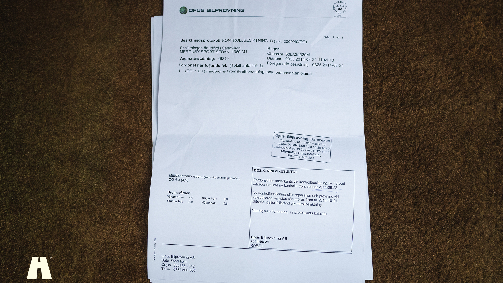 Documentation for 1950 Mercury Eight Sport Sedan