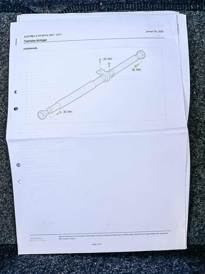 Documentation for 2008 Audi R8 4.2 V8 Turbo Manuell