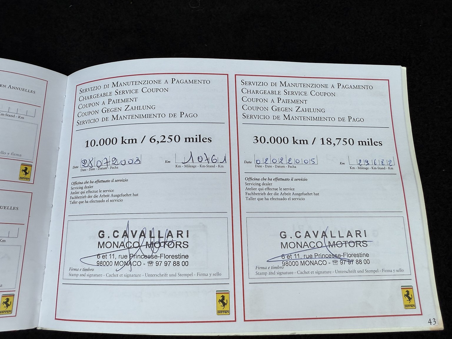 Dokumentation för 2003 Ferrari 575M Maranello