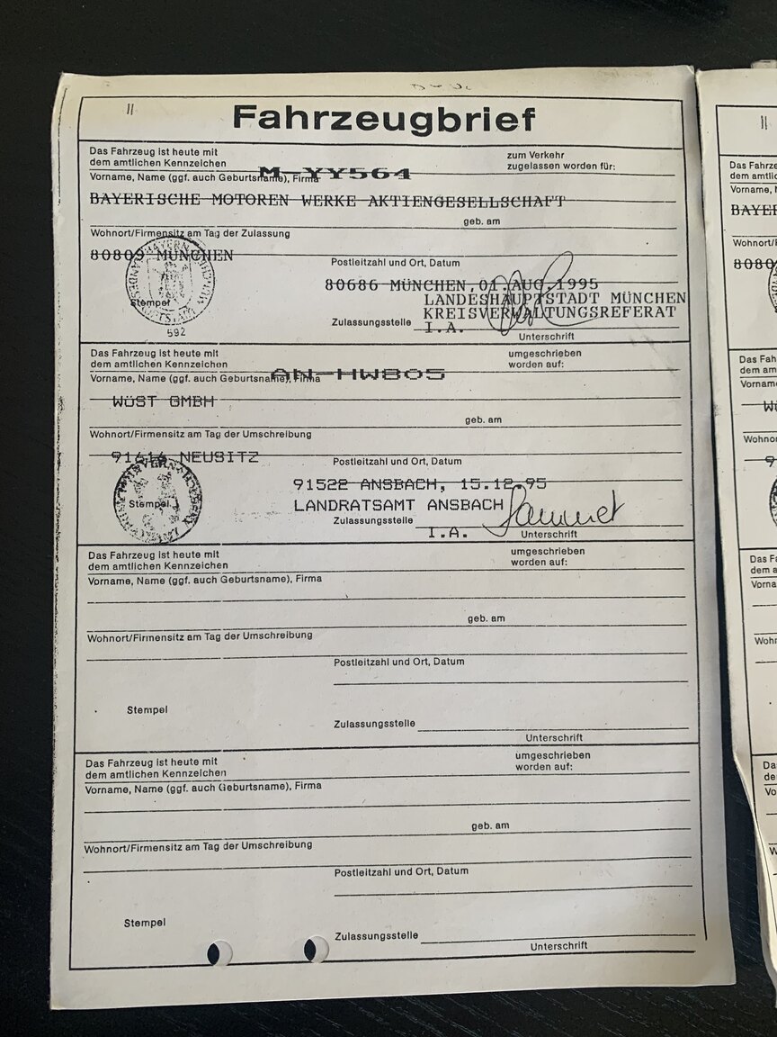 Dokumentation för 1995 BMW 840i (1)