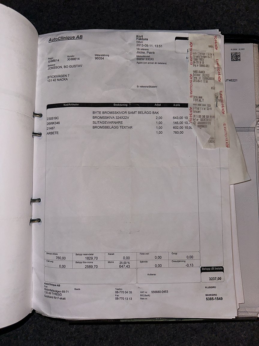 Documentation for 2001 BMW 330Xi