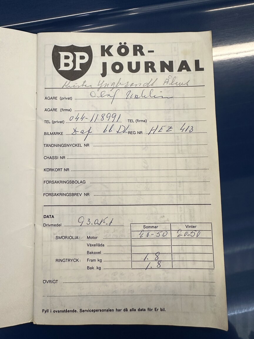 Documentation for 1974 DAF 66 Sedan 1.1