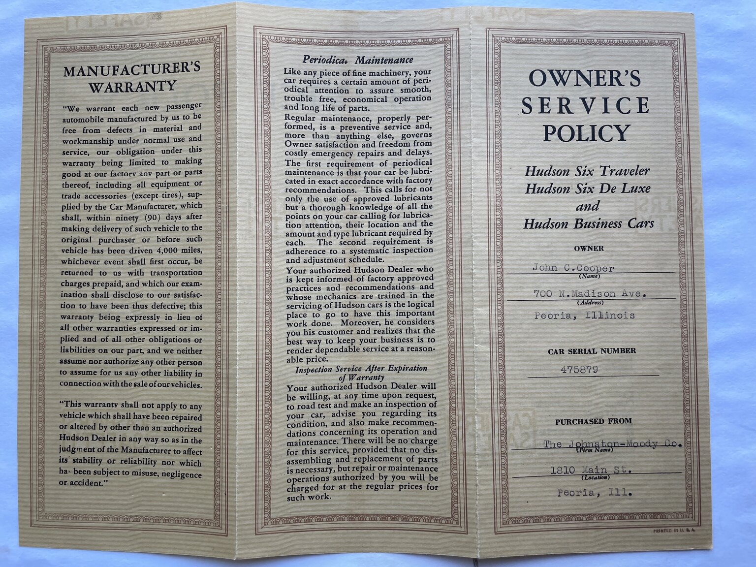 Documentation for 1940 Hudson Modell 40 Traveller Brougham  (3)