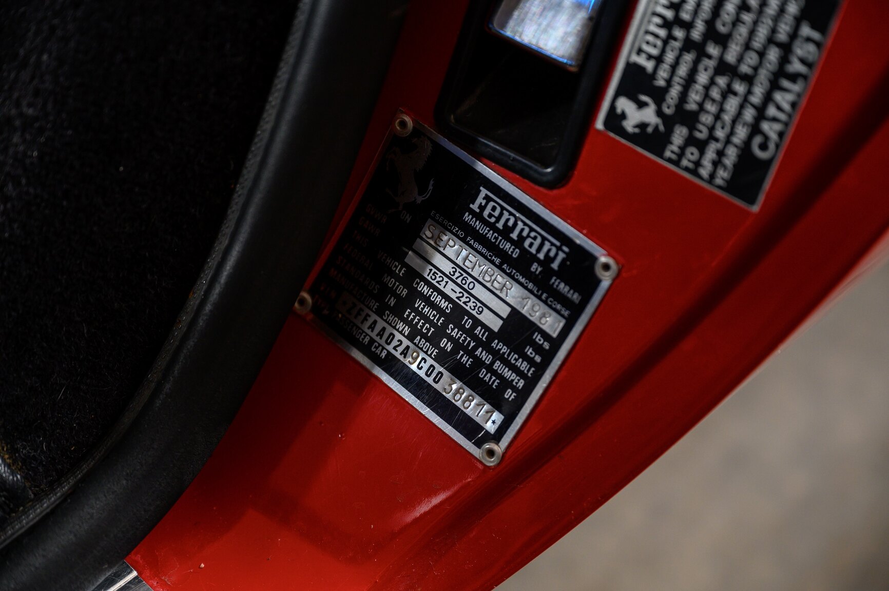 Interiörbild 1982 Ferrari 308 GTSI