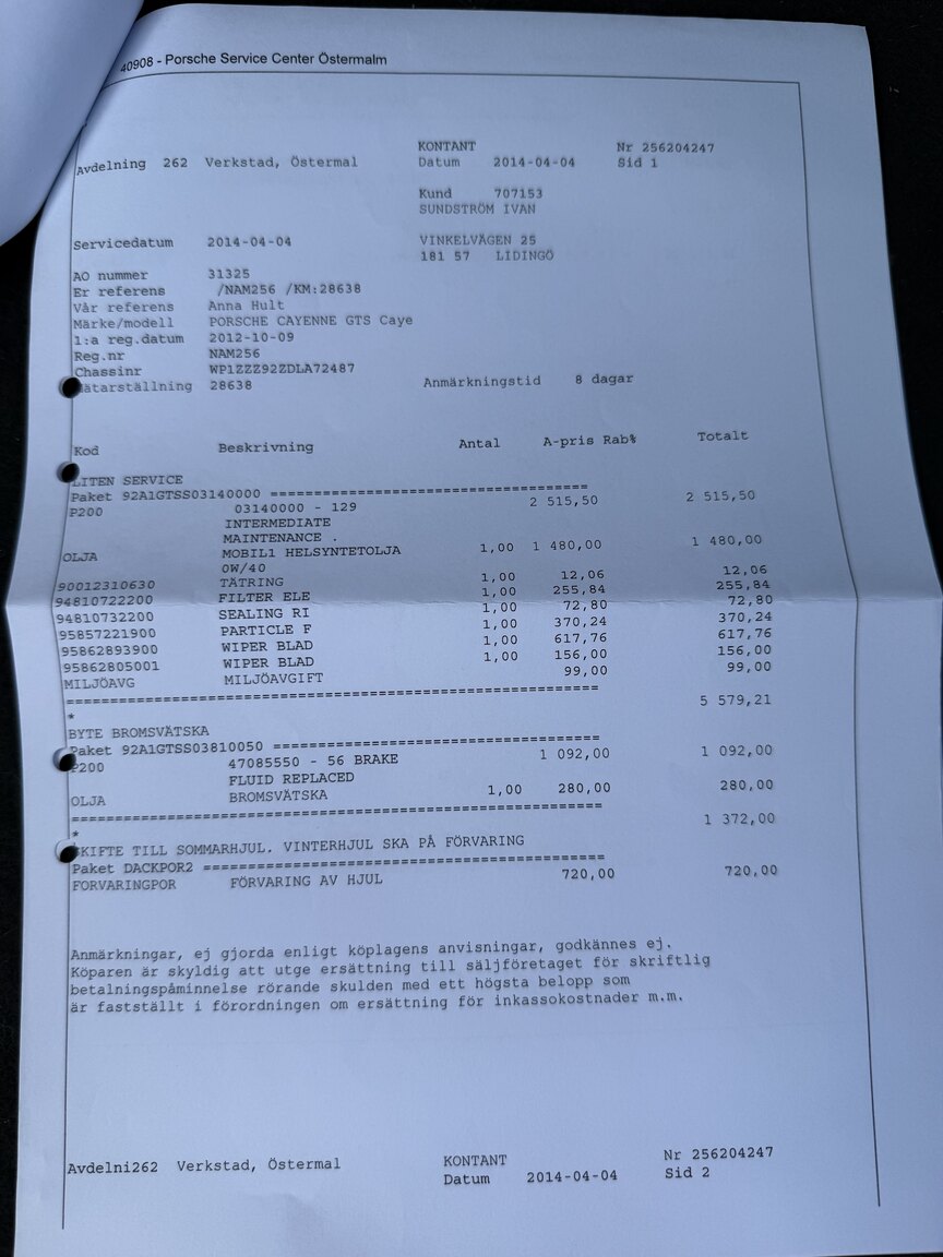 Dokumentation för 2013 Porsche Cayenne GTS