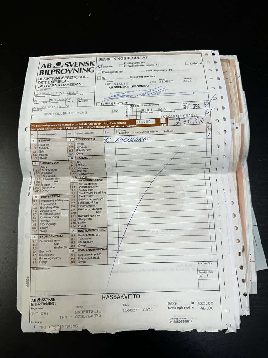 Documentation for 1967 Mercedes-Benz 250 S