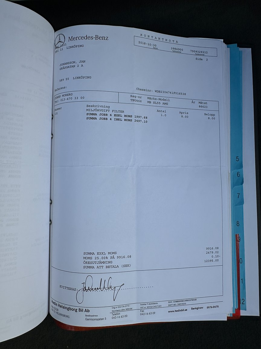 Documentation for 2002 Mercedes SL 55 AMG