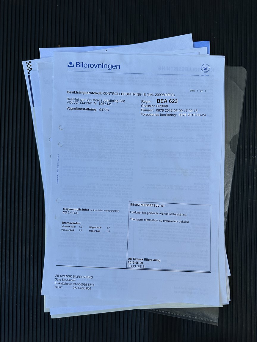 Documentation for 1967 Volvo 144 1.8 