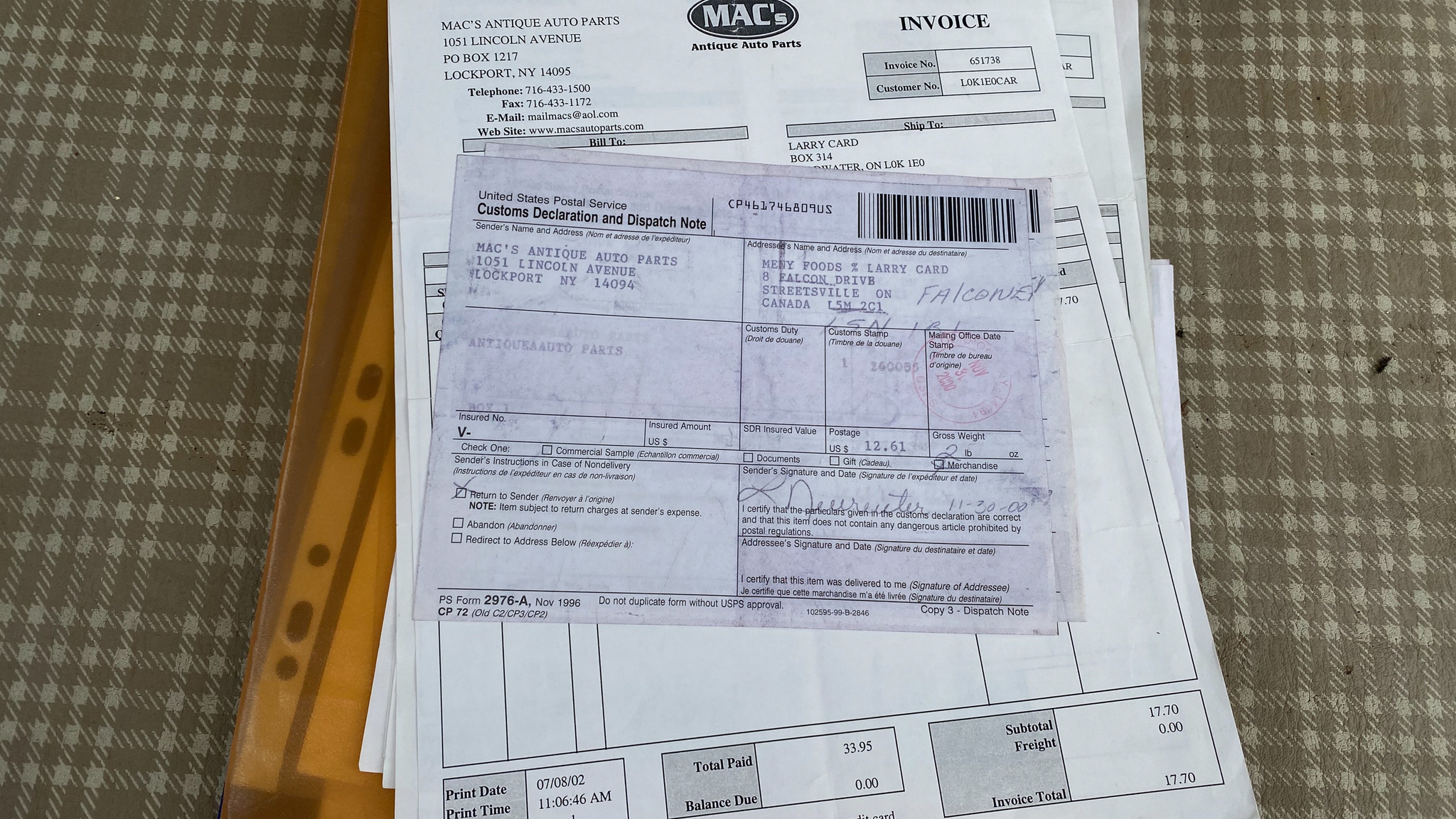 Documentation for 1959 Ford Thunderbird hardtop