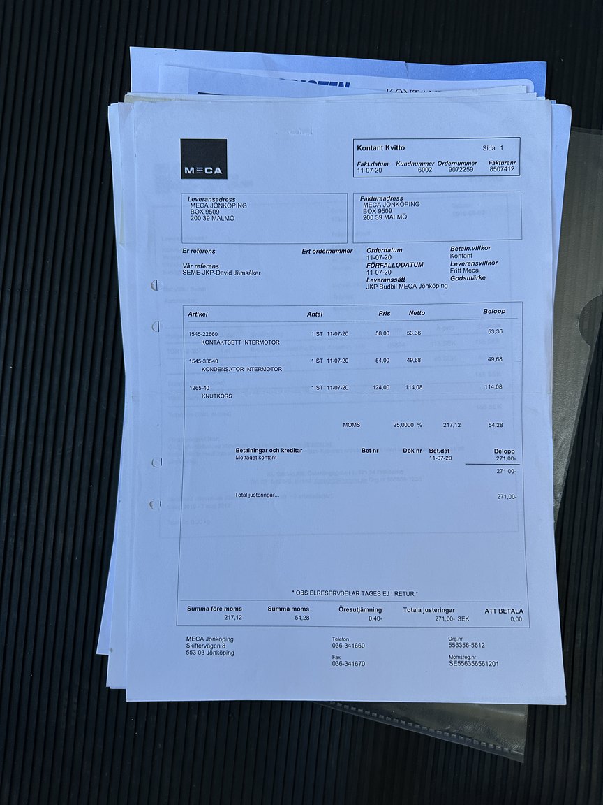 Documentation for 1967 Volvo 144 1.8 