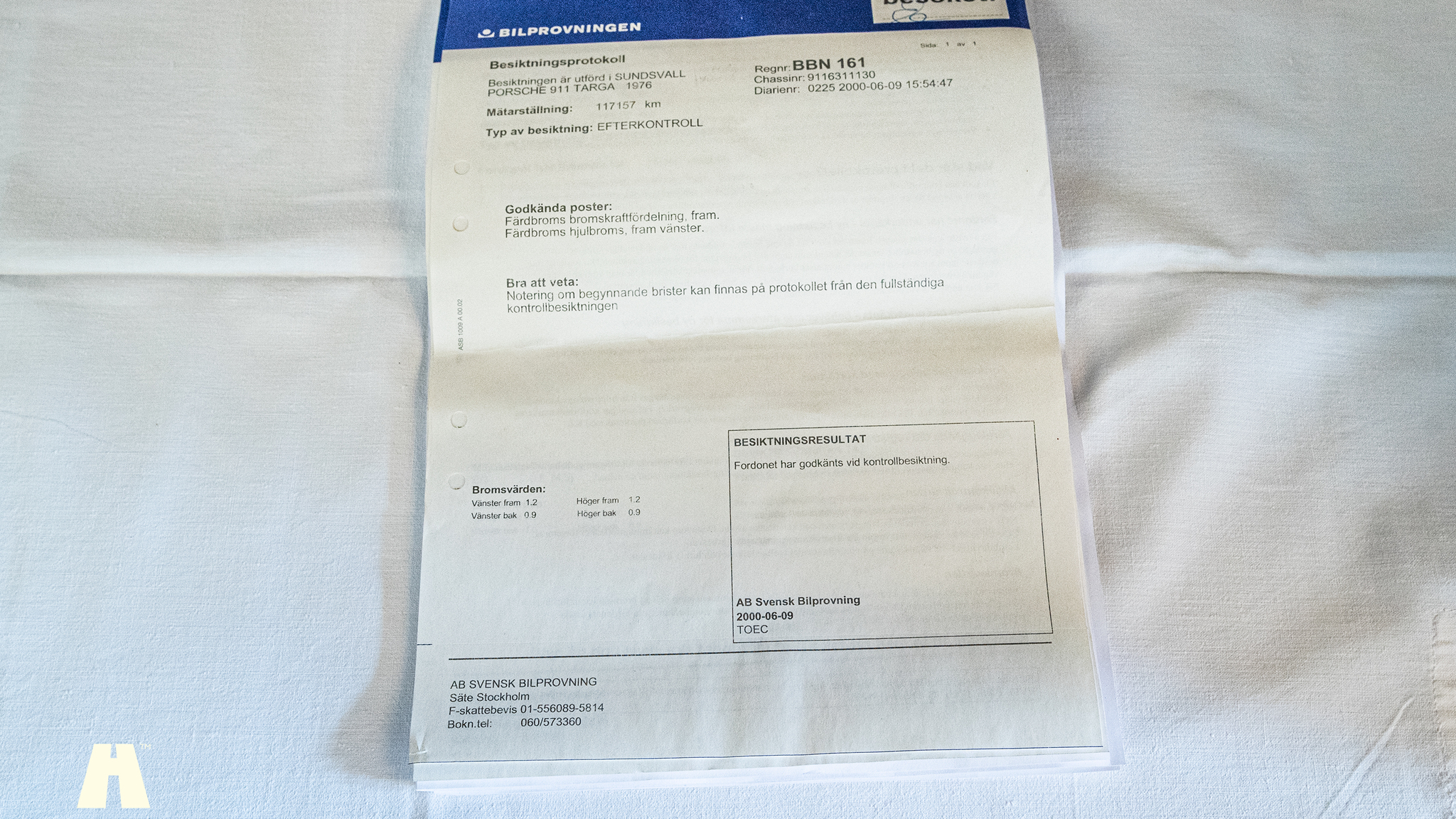Dokumentation för 1976 Porsche 911 Targa