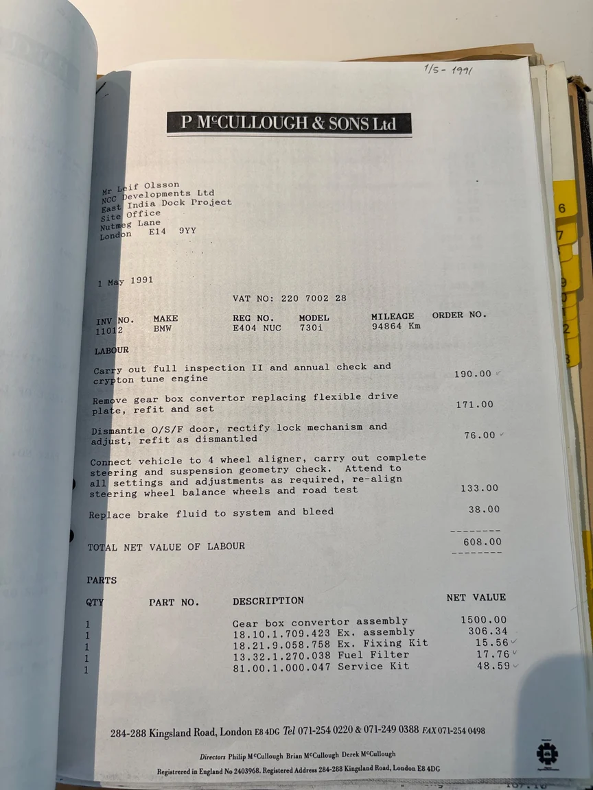 Dokumentation, 1988 BMW 730iA (17)
