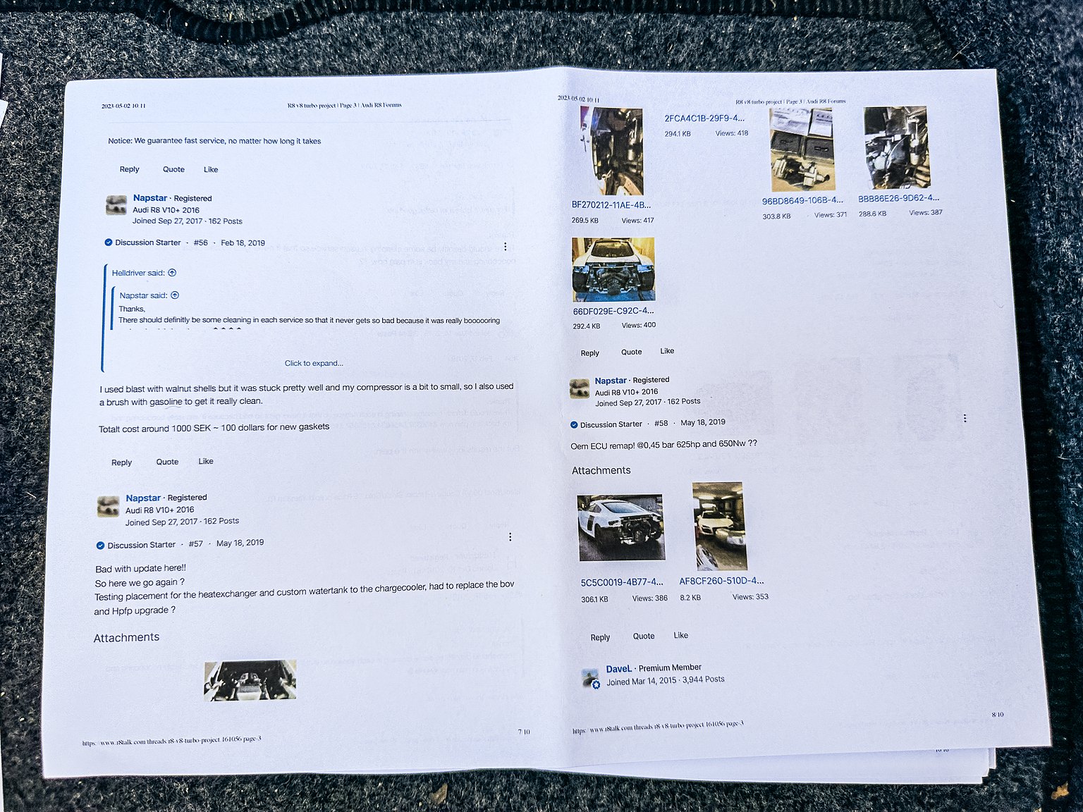 Documentation for 2008 Audi R8 4.2 V8 Turbo Manuell