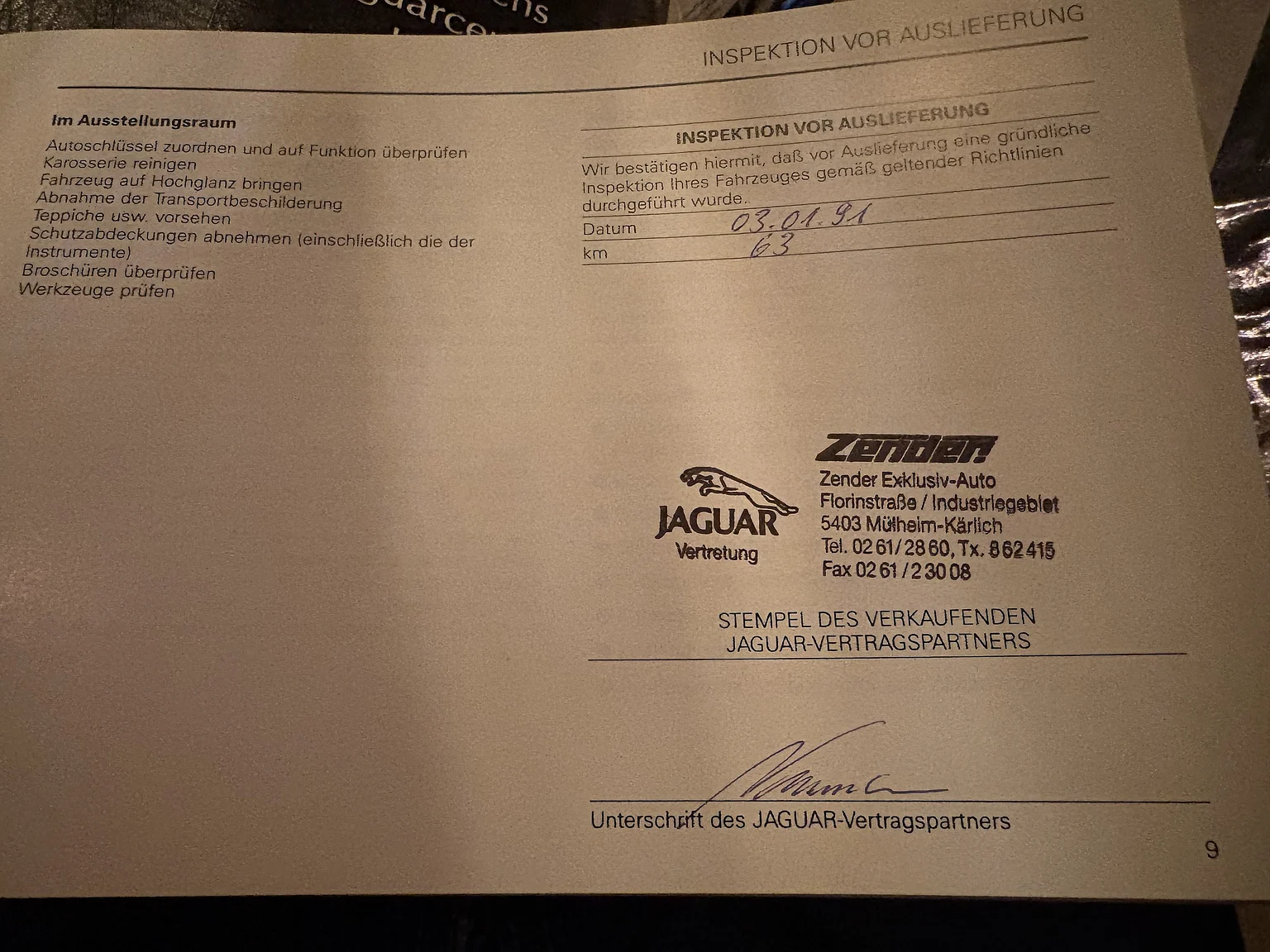 Dokumentation för 1991 Jaguar XJ40 Sovereign (3)