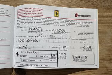 Documentation for 2001 Ferrari 360 Modena V8 Manual