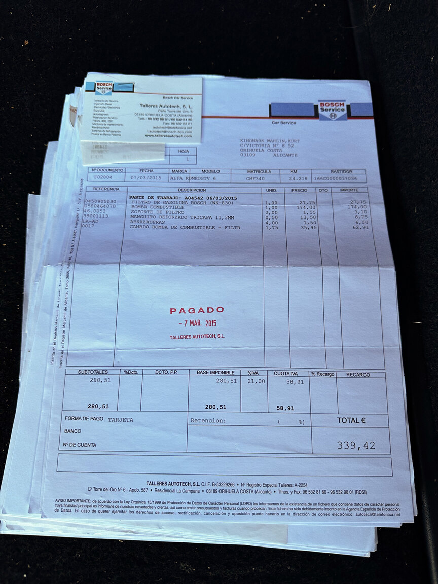 Dokumentation för 1985 Alfa Romeo GTV 6 2.5