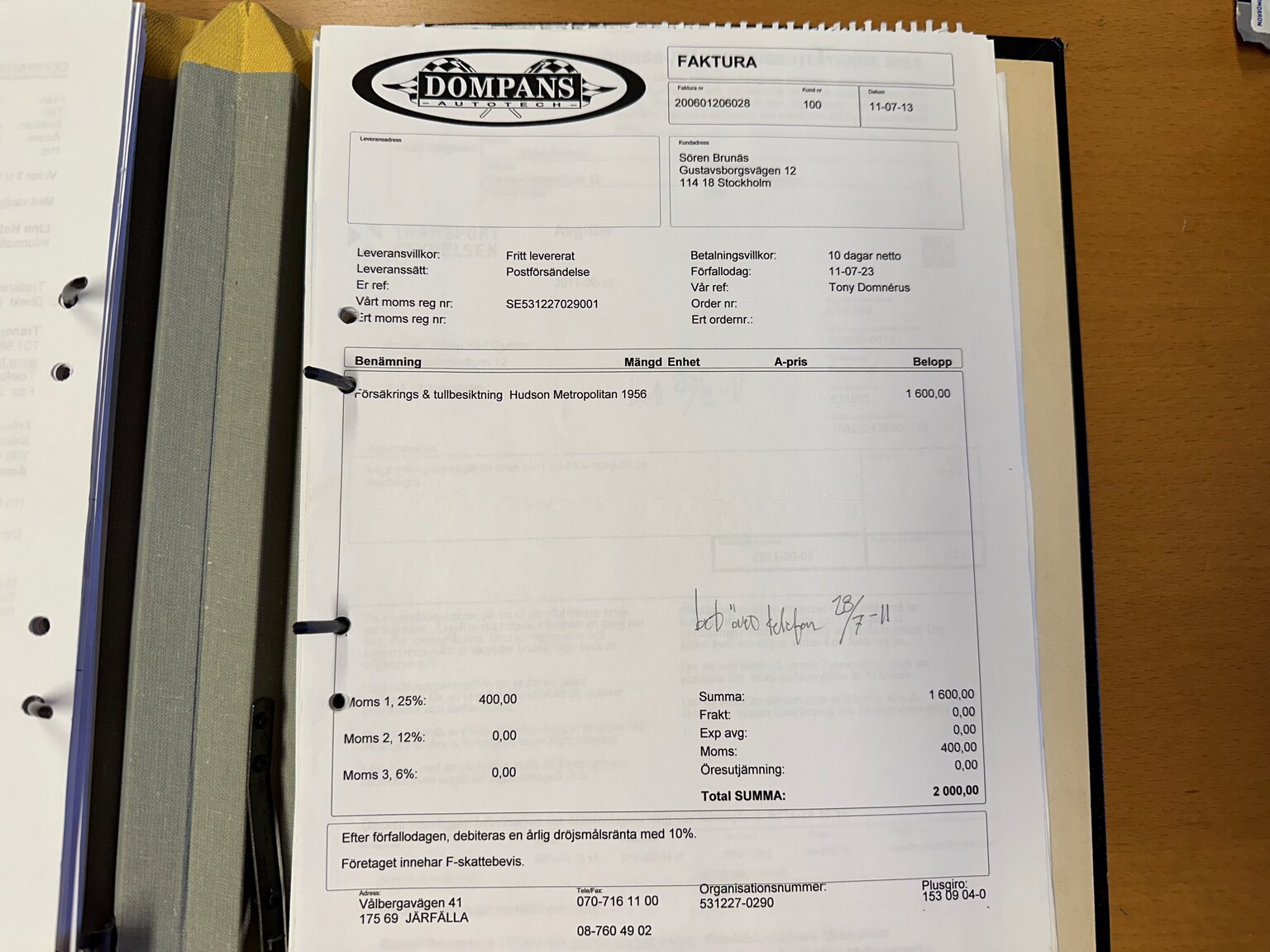 Documentation for 1956 Hudson Metropolitan