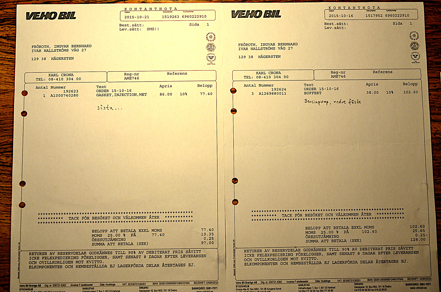 Dokumentation för 1968 Mercedes-Benz W109 300 SEL 6.3