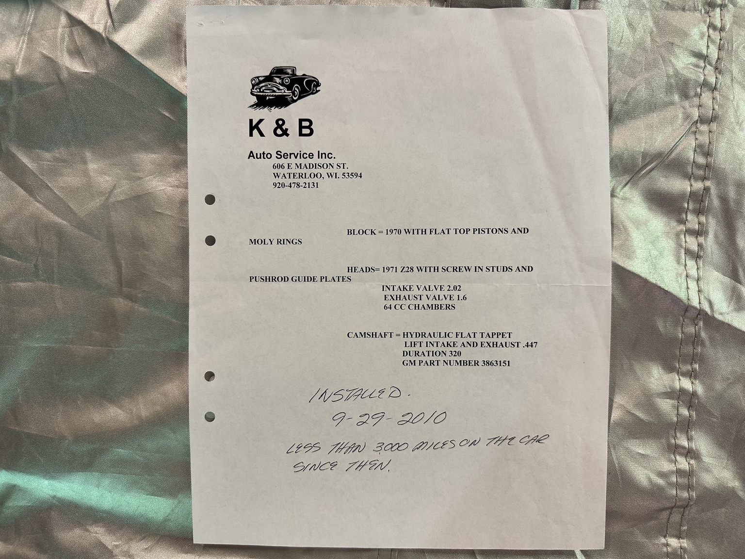 Dokumentation för 1964 Corvette C2 Stingray Cabriolet (1)