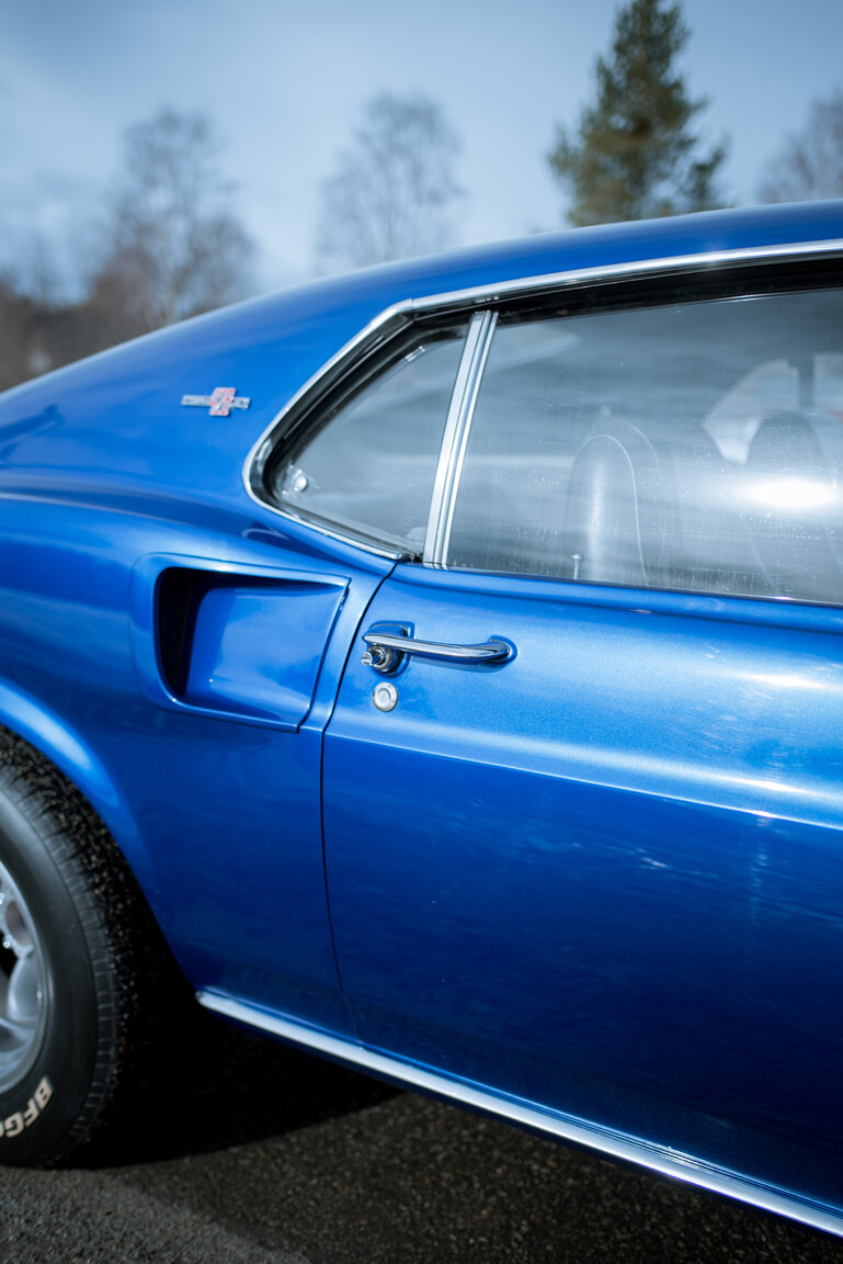 Exteriörbild på 1969 Ford Mustang Mach 1