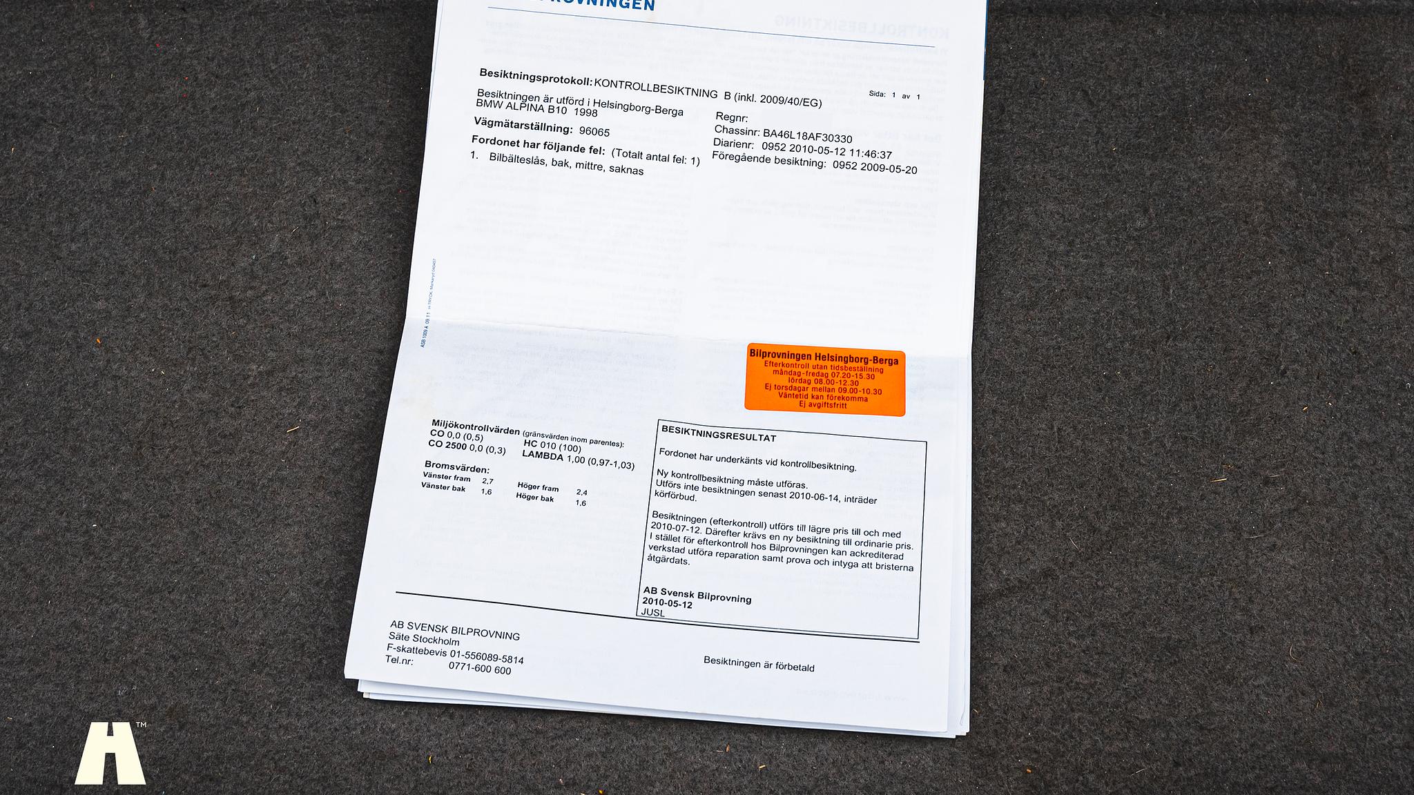 Documentation for 1998 Alpina B10 V8